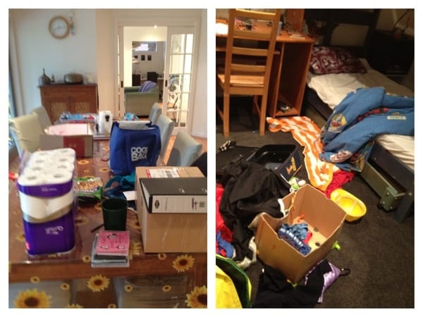 school holiday messy house