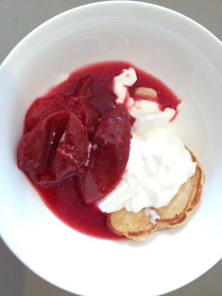 pancakes with plums