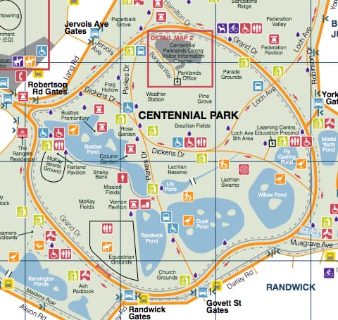 Centennial Park Grand Drive map