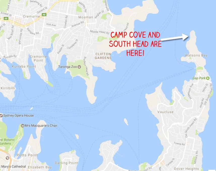 camp Cove map