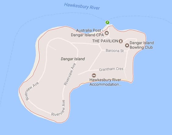 Dangar Island map