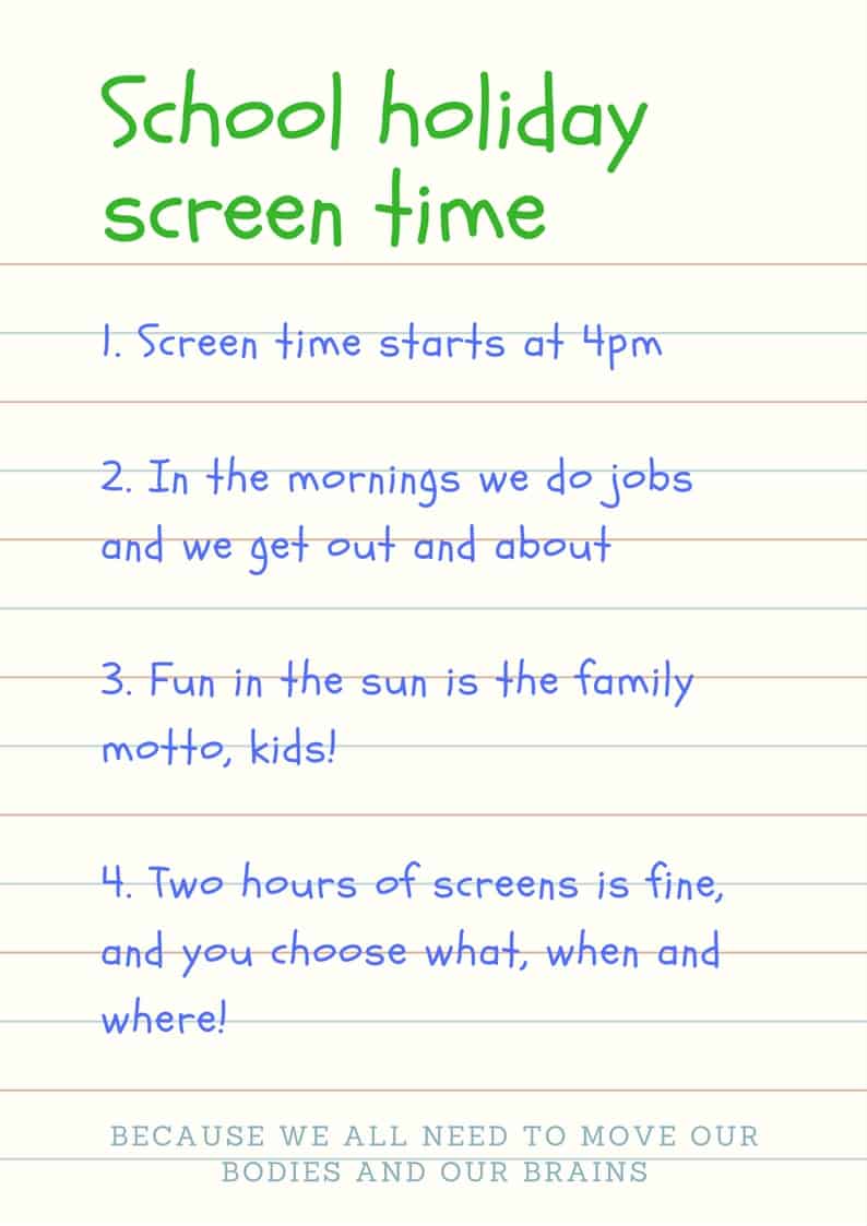 School holidayscreen time