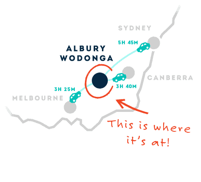 albury wodonga car map