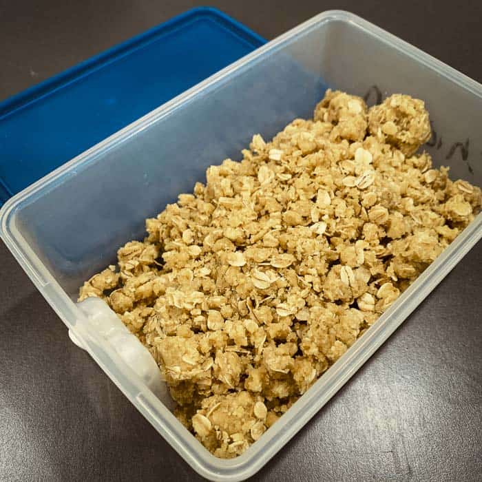 Anzac biscuit mixture in a box