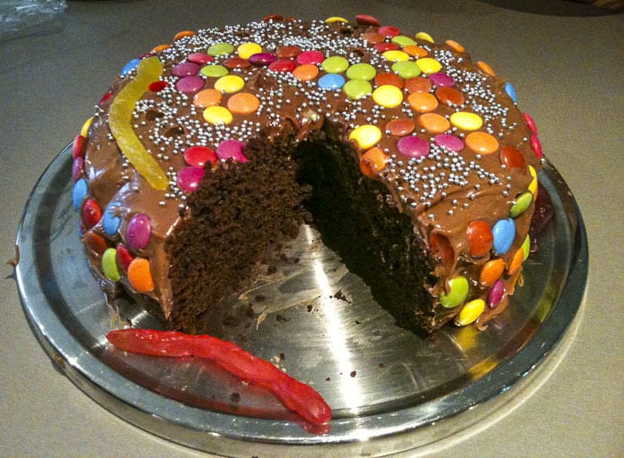 beetroot chocolate cake as birthday cake
