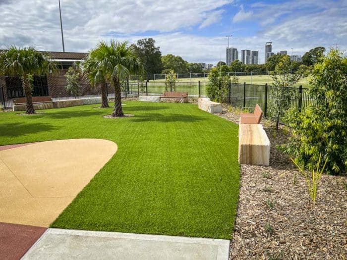 photo of green lawn spaces at Meadowbank park regional playground