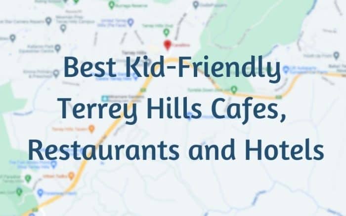 text best kid-friendly Terrey Hills cafes, restaurants and hotels on blurred our map of Terrey Hills area